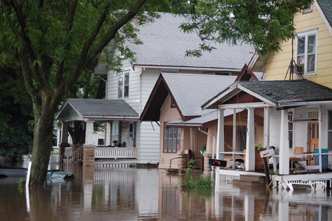Flooded homes before buyout